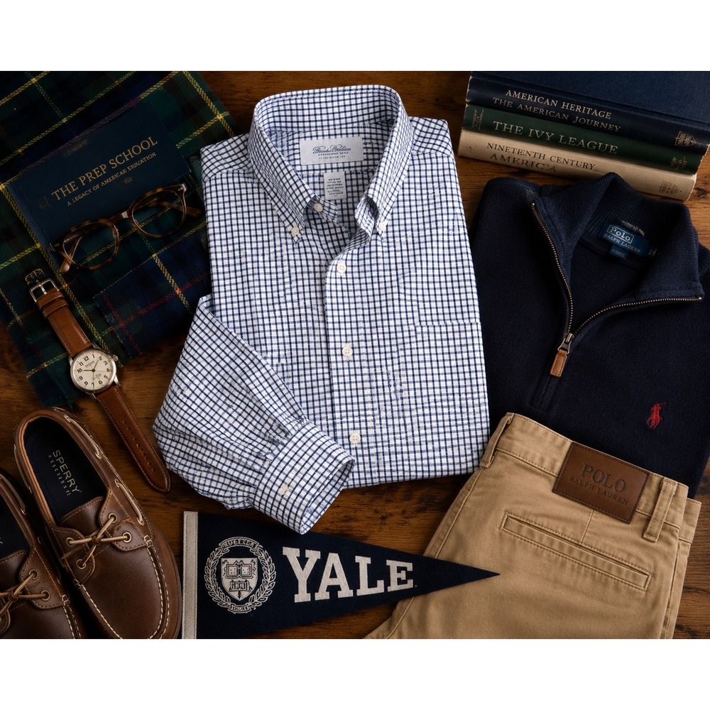 Brooks Brothers Mens Blue White Tattersall Check Non-Iron Cotton Shirt 16-34/35